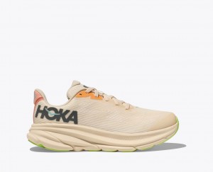 Beige Kids' HOKA Clifton 9 Running Shoes | 0814963-LV