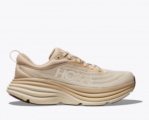 Beige Men's HOKA Bondi 8 Running Shoes | 4081597-RH