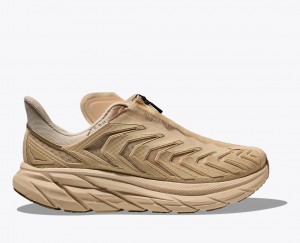 Beige Women's HOKA Project Clifton Sneakers | 8061597-YM