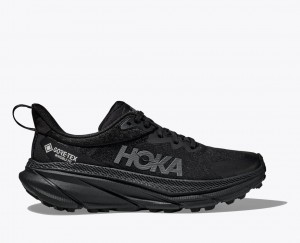 Black Men's HOKA Challenger 7 GTX Trail Running Shoes | 2108367-FS