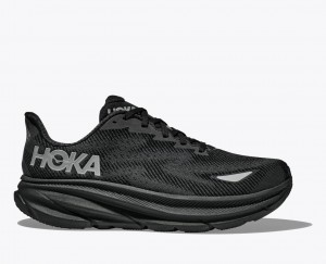 Black Men's HOKA Clifton 9 GTX Running Shoes | 1897265-SK