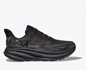 Black Men's HOKA Clifton 9 Running Shoes | 9357184-KD