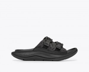 Black Men's HOKA Ora Luxe Slide | 8219075-OU