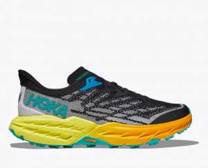 Black / Grey / Orange Women's HOKA Speedgoat 5 Trail Running Shoes | 6031945-XP