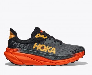 Black / Red Men's HOKA Challenger 7 Trail Running Shoes | 0916387-GD