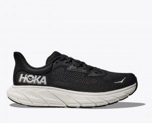 Black / White Men's HOKA Arahi 7 Running Shoes | 3159467-LC