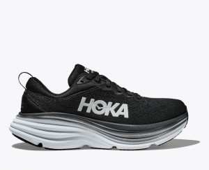 Black / White Men's HOKA Bondi 8 Running Shoes | 9403827-OP