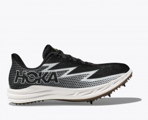 Black / White Men's HOKA Crescendo MD Track Spikes | 3184960-FZ