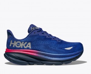 Blue Women's HOKA Clifton 9 GTX Running Shoes | 8149752-ZH