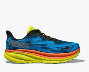 Blue / Black Women's HOKA Clifton 9 GTX Running Shoes | 1289760-LQ