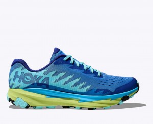 Blue / Green Men's HOKA Torrent 3 Trail Running Shoes | 8074193-NK