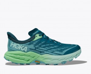 Blue / Green Women's HOKA Speedgoat 5 Trail Running Shoes | 1984367-ZN