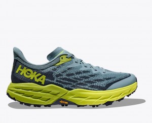 Blue / Green / Black Men's HOKA Speedgoat 5 Trail Running Shoes | 5143678-GT