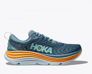 Blue / Orange Men's HOKA Gaviota 5 Running Shoes | 1758963-ZJ