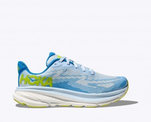 Blue / White Kids' HOKA Clifton 9 Running Shoes | 1328459-PI