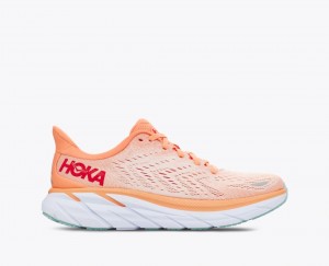 Coral Women's HOKA Clifton 8 Running Shoes | 8903642-FH