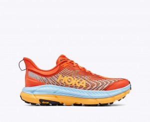 Coral / Light Blue / Orange Men's HOKA Mafate Speed 4 Trail Running Shoes | 8369520-OR