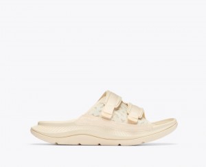 Cream Men's HOKA Ora Luxe Slide | 8723059-RF