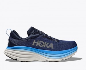 Dark Blue / Blue Men's HOKA Bondi 8 Running Shoes | 3804712-BK