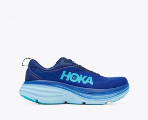 Dark Blue / Light Blue Men's HOKA Bondi 8 Running Shoes | 7453086-SO