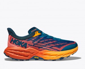 Dark Blue / Orange Women's HOKA Speedgoat 5 Trail Running Shoes | 0732948-QZ