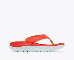 Dark Coral Men's HOKA ORA Recovery Flip Flops | 1436059-EU