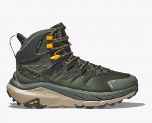 Dark Green Men's HOKA Kaha 2 GTX Hiking Boots | 2095738-MZ