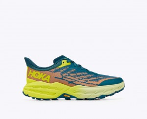 Dark Green / Orange Men's HOKA Speedgoat 5 Trail Running Shoes | 6071843-BF