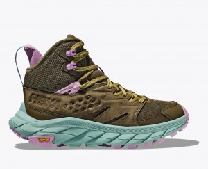 Dark Olive Women's HOKA Anacapa Breeze Mid Hiking Boots | 9732046-BE