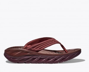 Dark Red Men's HOKA ORA Recovery Flip Flops | 6352704-QJ