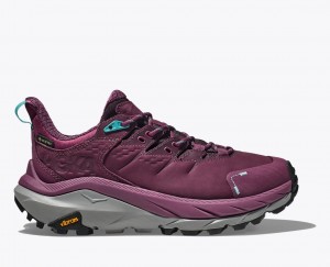 Dark Red Women's HOKA Kaha 2 Low GTX Hiking Shoes | 3956781-GH