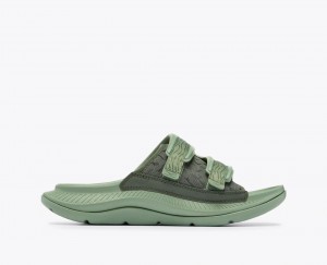 Green Men's HOKA Ora Luxe Slide | 4927061-PY