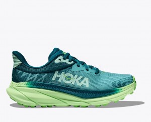 Green Women's HOKA Challenger 7 Trail Running Shoes | 9401857-TC