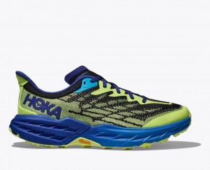 Green / Black / Blue Men's HOKA Speedgoat 5 Trail Running Shoes | 4875129-SI