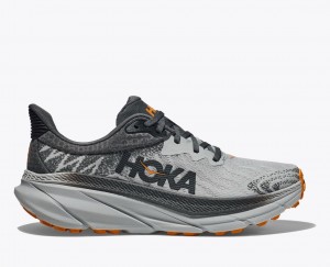 Grey / Black Men's HOKA Challenger 7 Trail Running Shoes | 5421670-NR