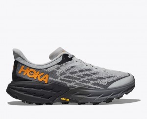 Grey / Black Men's HOKA Speedgoat 5 Trail Running Shoes | 9264037-BD