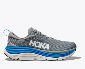 Grey / Blue Men's HOKA Gaviota 5 Running Shoes | 4352617-BK