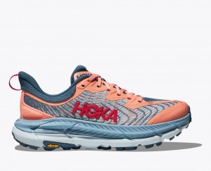 Grey / Coral Women's HOKA Mafate Speed 4 Trail Running Shoes | 9305416-FV