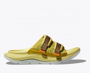 Khaki / Brown Men's HOKA Ora Luxe Slide | 3057421-ME