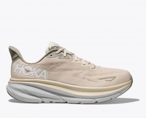 Light Beige Men's HOKA Clifton 9 Running Shoes | 4203561-TS