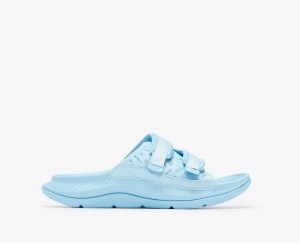 Light Blue Men's HOKA Ora Luxe Slide | 2910364-KO