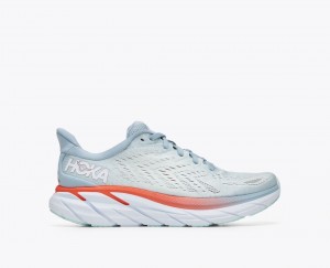 Light Blue Women's HOKA Clifton 8 Running Shoes | 3158792-GL