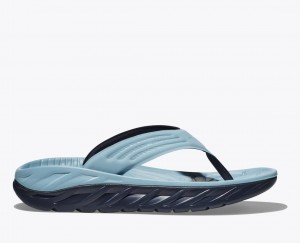 Light Blue / Black Men's HOKA ORA Recovery Flip Flops | 6078549-IE