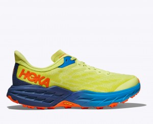 Light Green / Blue Men's HOKA Speedgoat 5 Trail Running Shoes | 7135928-ZN