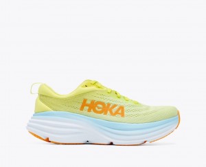 Light Green / Light Blue Men's HOKA Bondi 8 Running Shoes | 1935824-JN