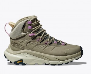 Light Olive Women's HOKA Kaha 2 GTX Hiking Boots | 6081734-ZD