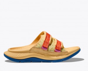 Light Orange Men's HOKA Ora Luxe Slide | 0954837-IA