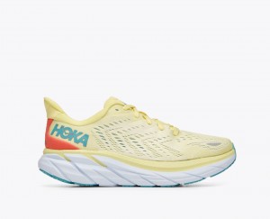 Light Yellow Women's HOKA Clifton 8 Running Shoes | 9230748-CW