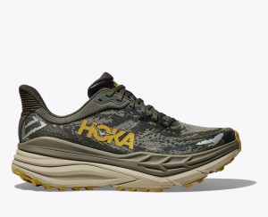 Olive / Black Men's HOKA Stinson 7 Trail Running Shoes | 3742851-RK