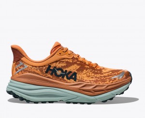 Orange / Brown Men's HOKA Stinson 7 Trail Running Shoes | 5143907-GI